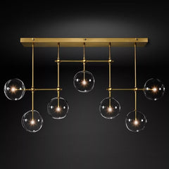 Globe Glass Modern Linear Chandelier 59"W