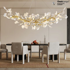 Twilight Branches Ceramic Glow Rectangular Chandelier 55"L