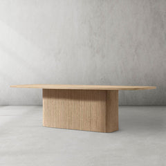 Mulho Pedestal Rectangular Wood Dining Table