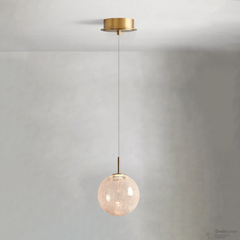 Casen Ablown Crackle Glass Globe Pendant 10''D