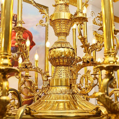 Traditional 69X89 Inch 57 Lights Oversized Baroque Style Antique Copper Chandelier