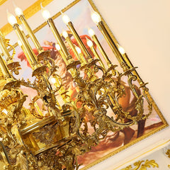 Traditional 69X89 Inch 57 Lights Oversized Baroque Style Antique Copper Chandelier