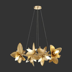 Gold Leaf Petal Design Chandelier