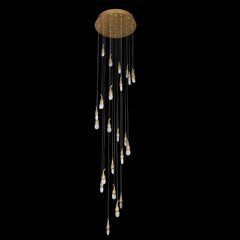 Modern 24 Rock Crystal Short-eggplants Modern Chandelier 138 Inch Long Staircase LED Chandelier