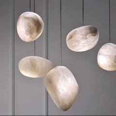 Eva Handcrafted Alabaster Pendant Light, Natural Stone Pendant