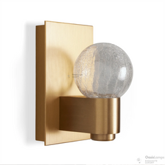 Casen Ablown Crackle Glass Globe Wall Sconce