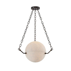 Opulent Alabaster Sphere Suspension Lamp, Pendant Kitchen Island Lamp