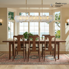 Moira Alabaster Marble Modern Snowflake Linear Chandelier