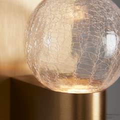 Casen Ablown Crackle Glass Globe Wall Sconce