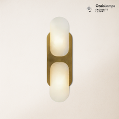 Odin Alabaster Medium Wall Sconce 14"H#Color_brass