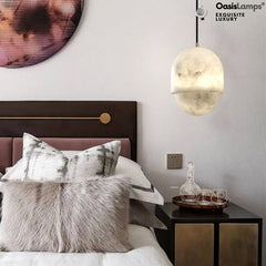 Hecate Alabaster Modern Pendant 6'' 7''D#color_brass