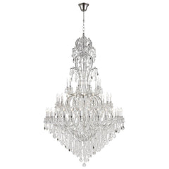 Traditional 65X106 Inch Huge High Ceiling Chandelier 60 Lights Elegant Large Gold Maria Theresa Crystal Chandelier