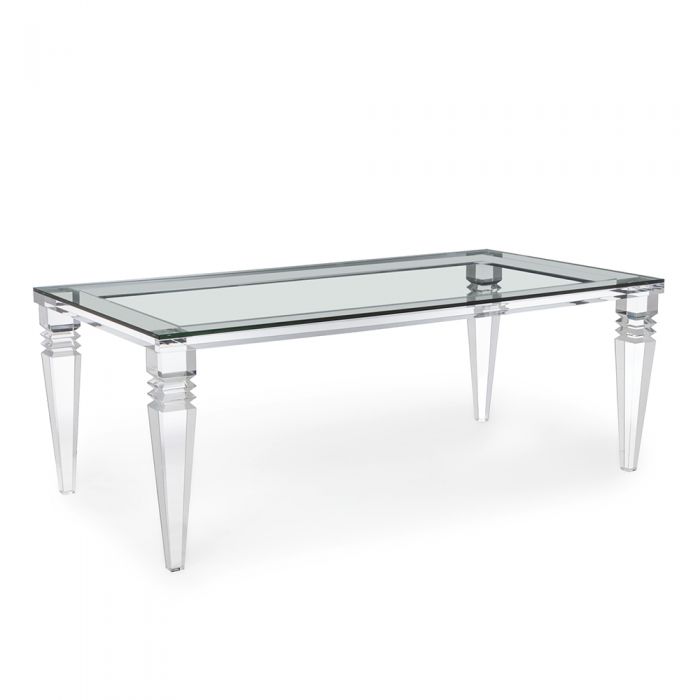 Acrylic/Glass Home Rectangular Dining Table