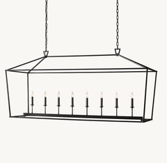 19TH C. ENGLISH OPENWORK RECTANGULAR CHANDELIER 72"