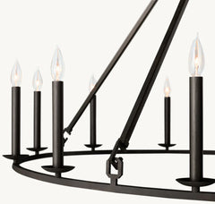 19TH C. ENGLISH OPENWORK ROUND CHANDELIER 50"