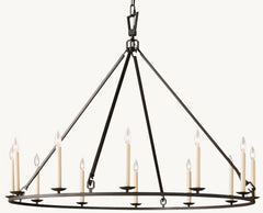 19TH C. ENGLISH OPENWORK ROUND CHANDELIER 50"