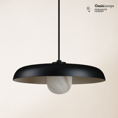 MineraLight Alabaster Industrial Pendant Light 19.3''D#Color_Bronze