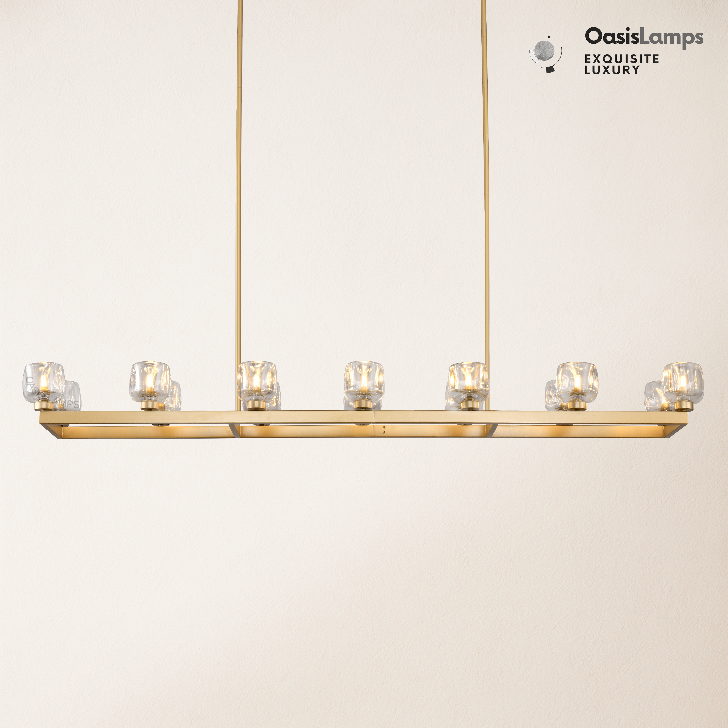 Vellum Rectangular Chandelier 59" 68"L#color_Brass,size_68"-Rectangular