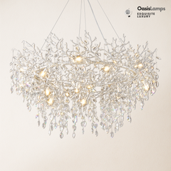 Frostleaf Branch Halo Chandelier 48"D#Color_Silver