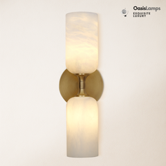 Axis Alabaster Wall Sconce 13.9"#color_brass