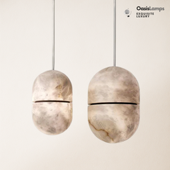 Hecate Alabaster Oval Large Art Pendant Light