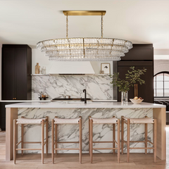 Ghiacci Oval Glass Chandelier 54'' 65''W