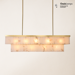 Solmare Alabaster Rectangular Chandelier 54"