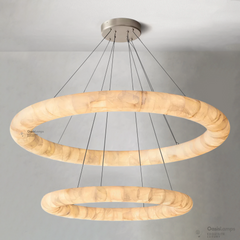 Alabaster Lisse 2 Tier Round Chandelier 61"D