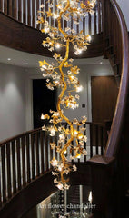 Art Flower Staircase Long Branch Chandelier