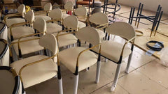 White Leather Counter Stool-C color