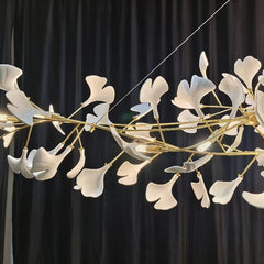 Twilight Branches Ceramic Ginkgo Leaf Large Chandelier 110'' 118'' 157''H