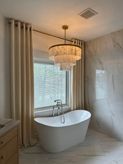 Solmare Alabaster Rectangular Chandelier 34"