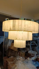 Solmare Alabaster Rectangular Chandelier 34"