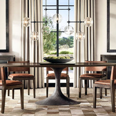 Globe Glass Modern Linear Chandelier 59"W