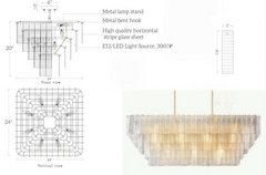 Sirens Glass Square Flushmount
