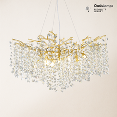 Lustre Branches Crystal Round Chandelier for All Rooms 30" 40"#Color_Brass,Size_D-30inch