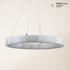 Soluna Alabaster Halo Chandelier 30"DSoluna Alabaster Halo Chandelier 30"D#color_white