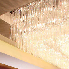 Large Squre crystal chandelier for recpetion area