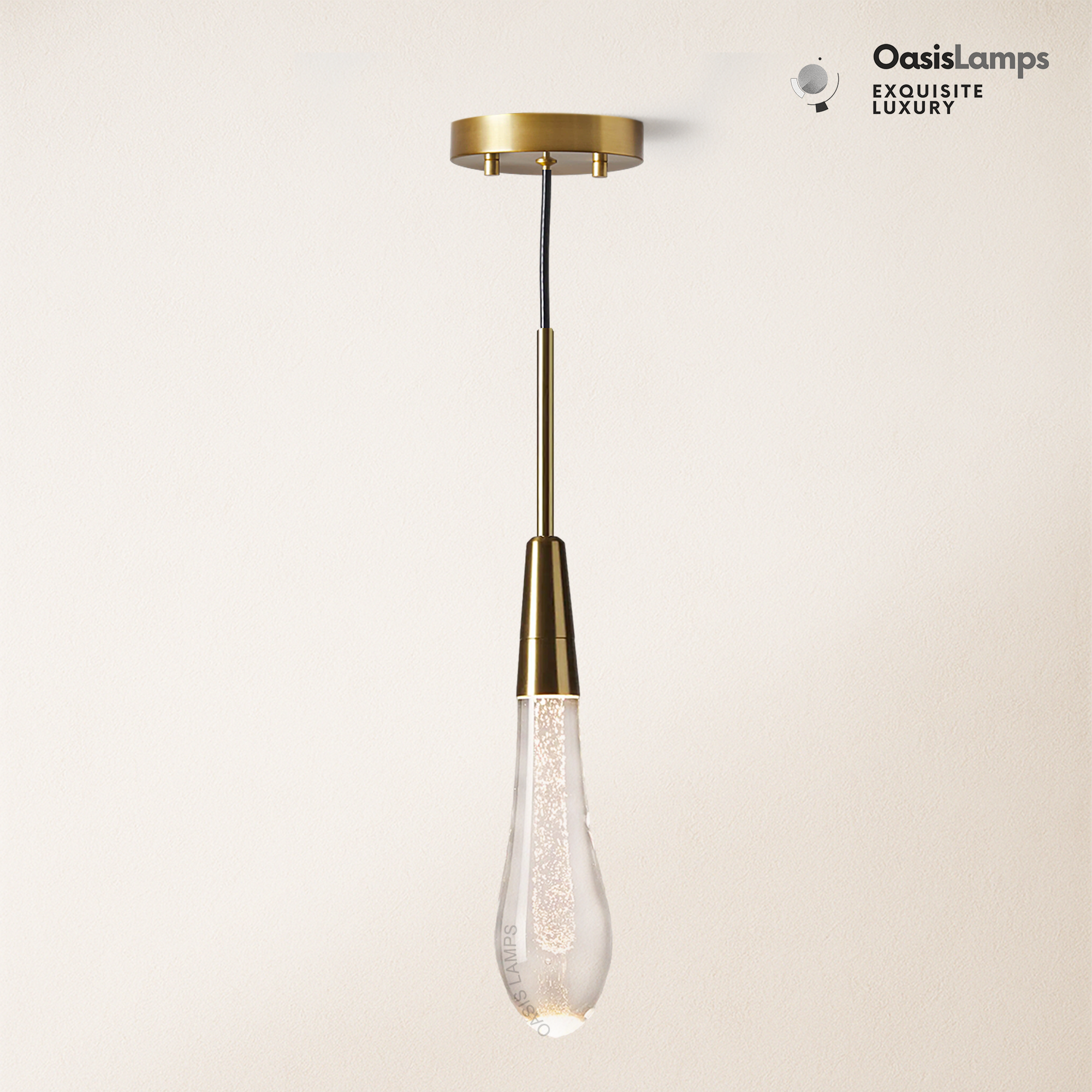 Elara Solitaires Crystal Pendant 2'' 1 light 2 lights#color_brass,size_1 lights