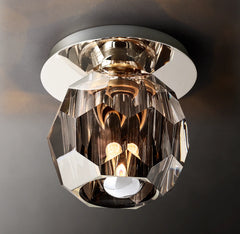 Boule De Cristal Ball Smoke Glass Petite Flush Mount