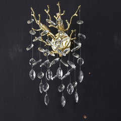 Flavia Stylish Crystal Wall Sconce For Bedroom, Living Room