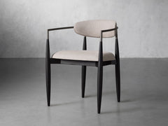 Jagger Dining Arm Chair in Black with Antique Pewter