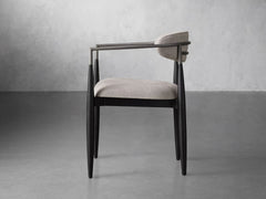 Jagger Dining Arm Chair in Black with Antique Pewter