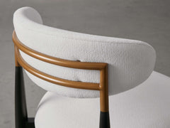 Jagger Armless Stool in Black with Antique Brass