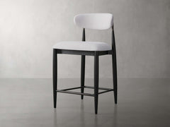 Jagger Armless Stool in Black with Antique Pewter