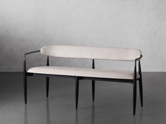 Jagger Dining Bench in Black with Antique Pewter