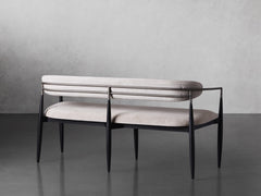 Jagger Dining Bench in Black with Antique Pewter