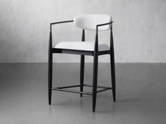 Jagger Stool in Black with Antique Pewter