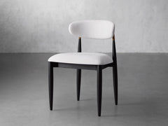 Jagger Dining Side Chair in Black with Antique Brass