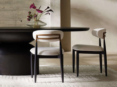 Jagger Dining Side Chair in Black with Antique Brass